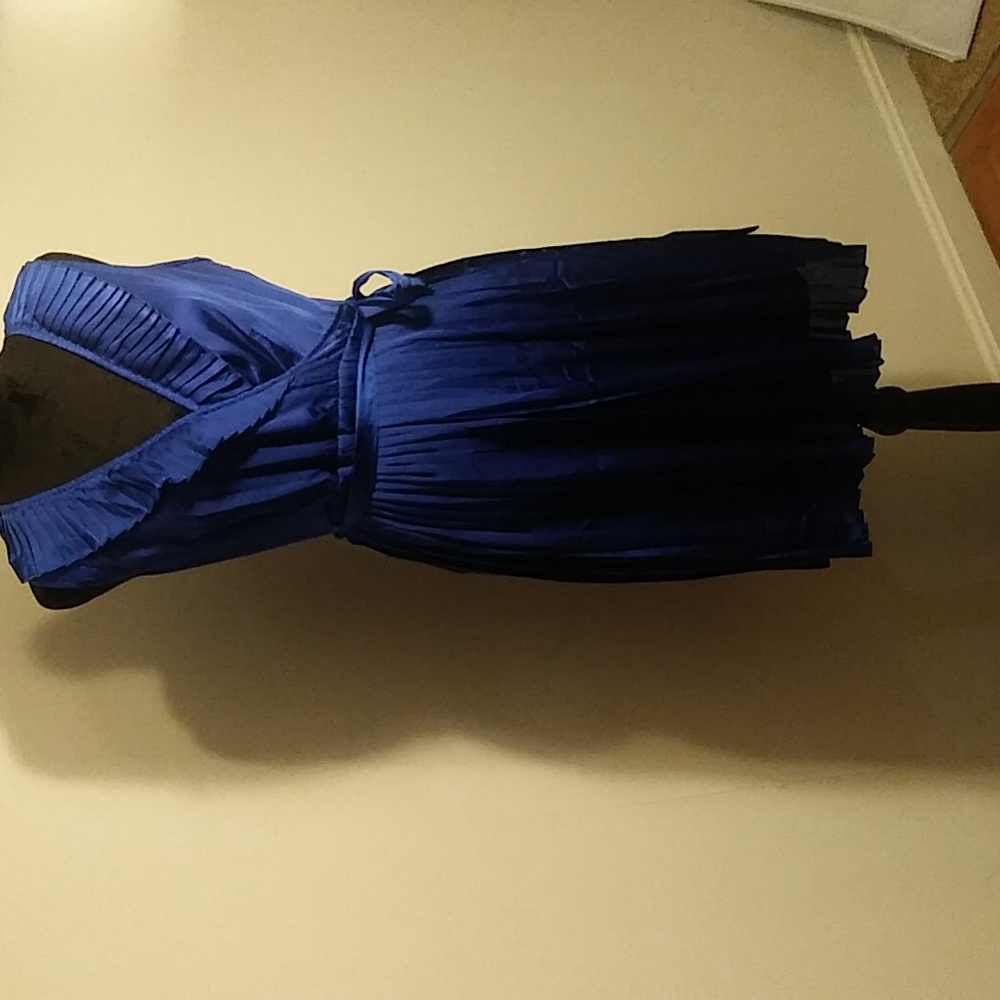 EUC Apt 9 sleeveless blue dress with belt size medium